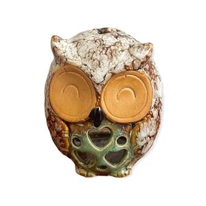 Fall OWL 5” T-Lite Candle Holder Fall Ceramic Decor